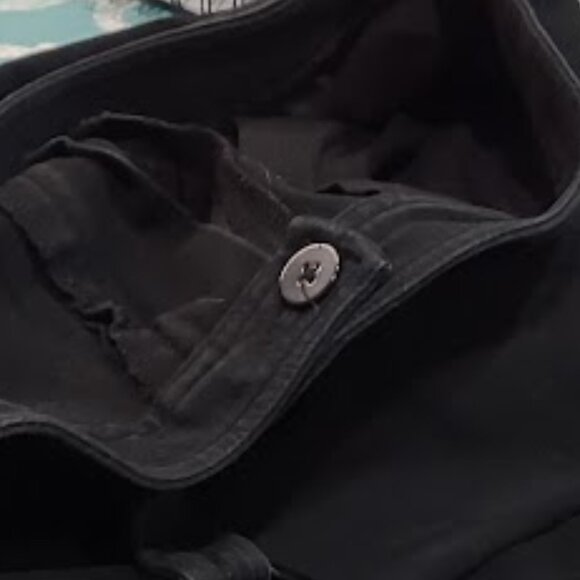 CHAPS BLACK DENIM PENCIL SKIRT SILVER BUCKLE FAUX BELT ACCENT 4 POCKET SIZE 8 - Picture 9 of 13